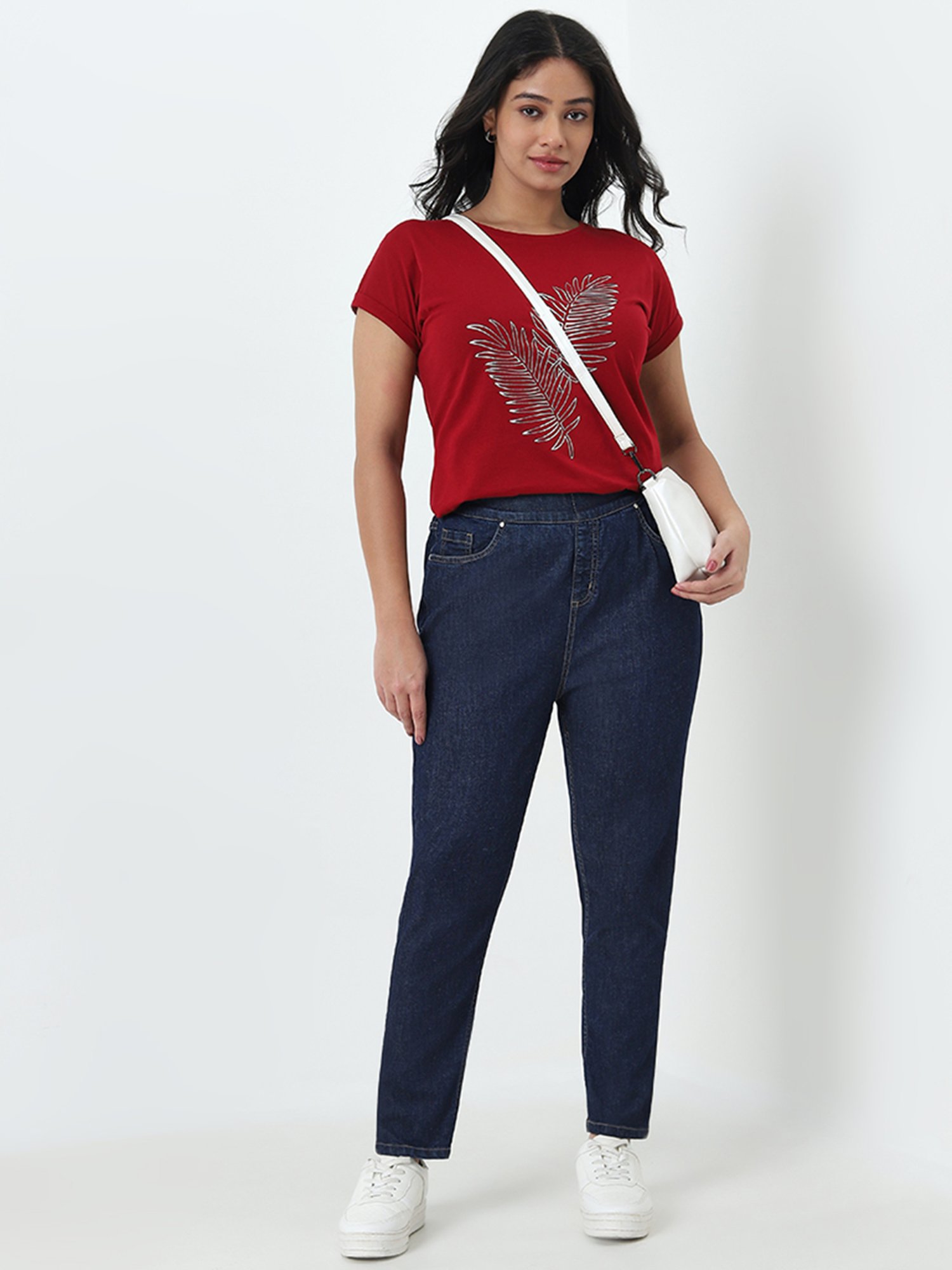 Gia by Westside Blue Relaxed-Fit High-Rise Jeans