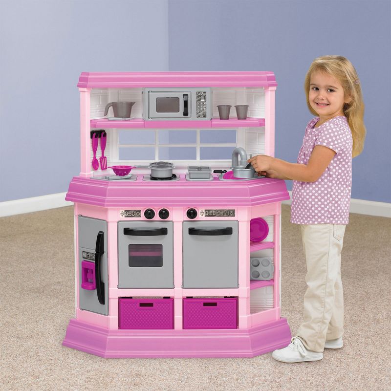 American Plastic Toys Custom Kitchen Pretend Play Toy Set for Kids, Pink