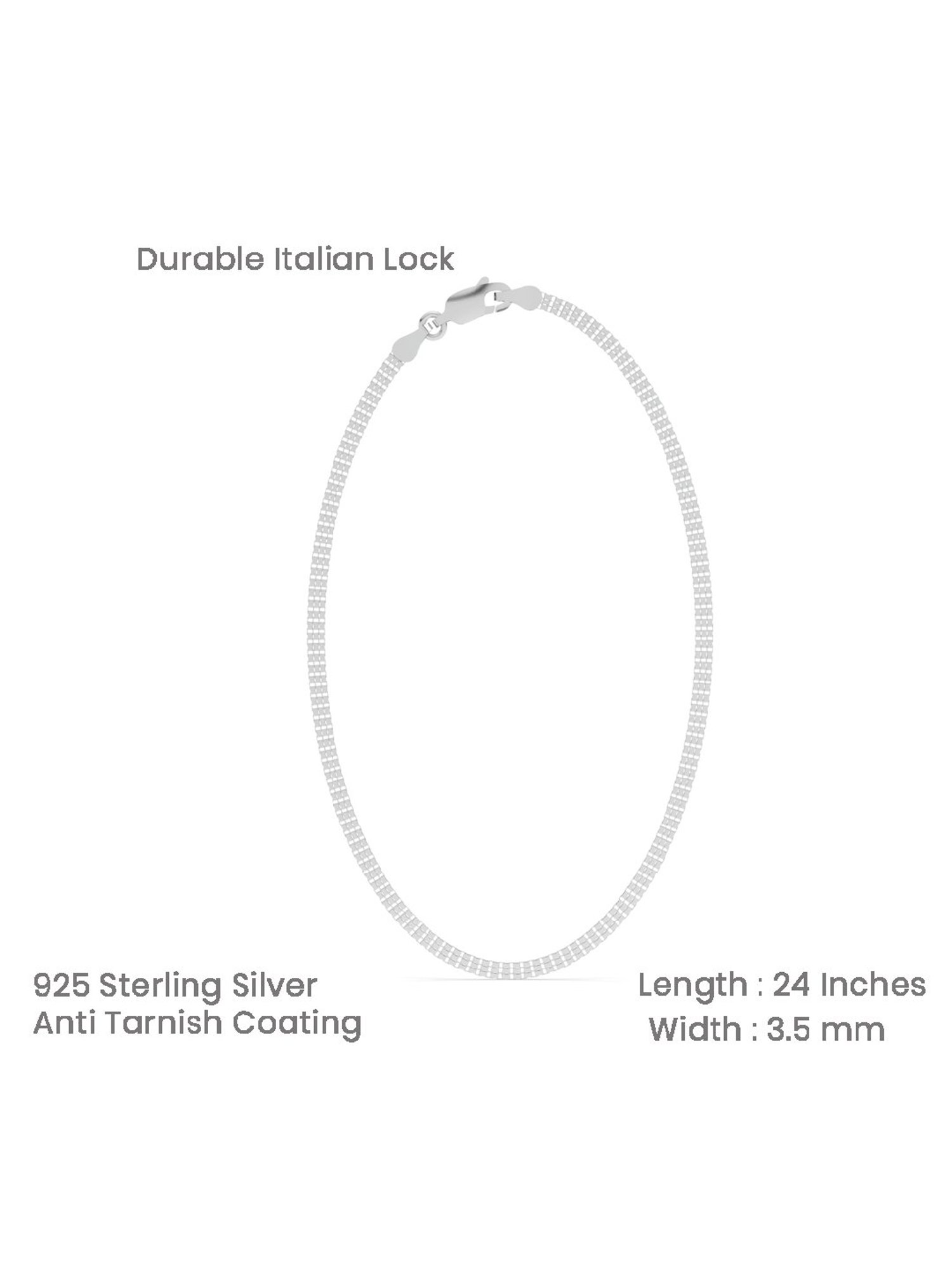 Taraash 92.5 Sterling Silver Chain