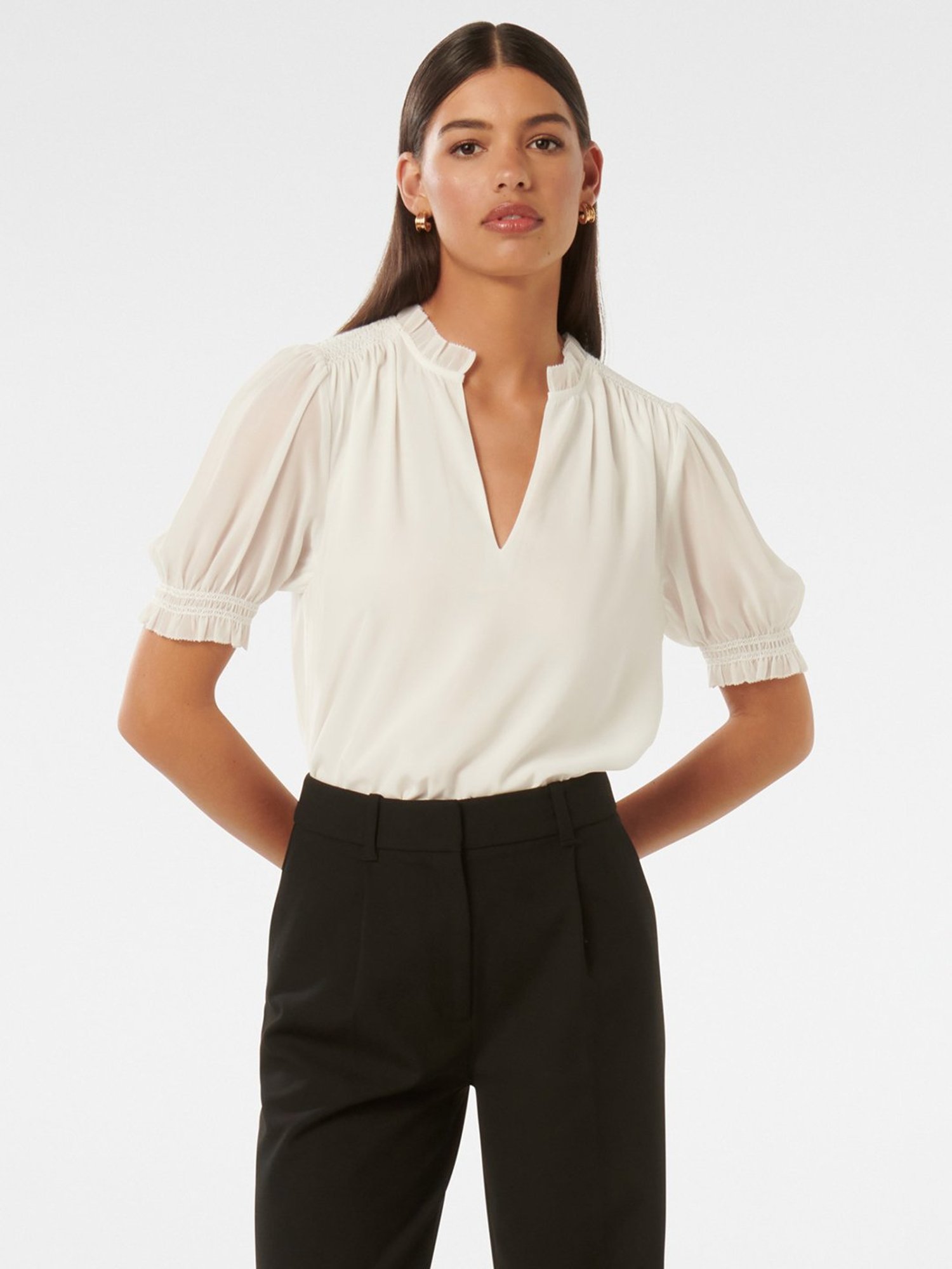 Forever New Sabina Smock Detail Blouse Top