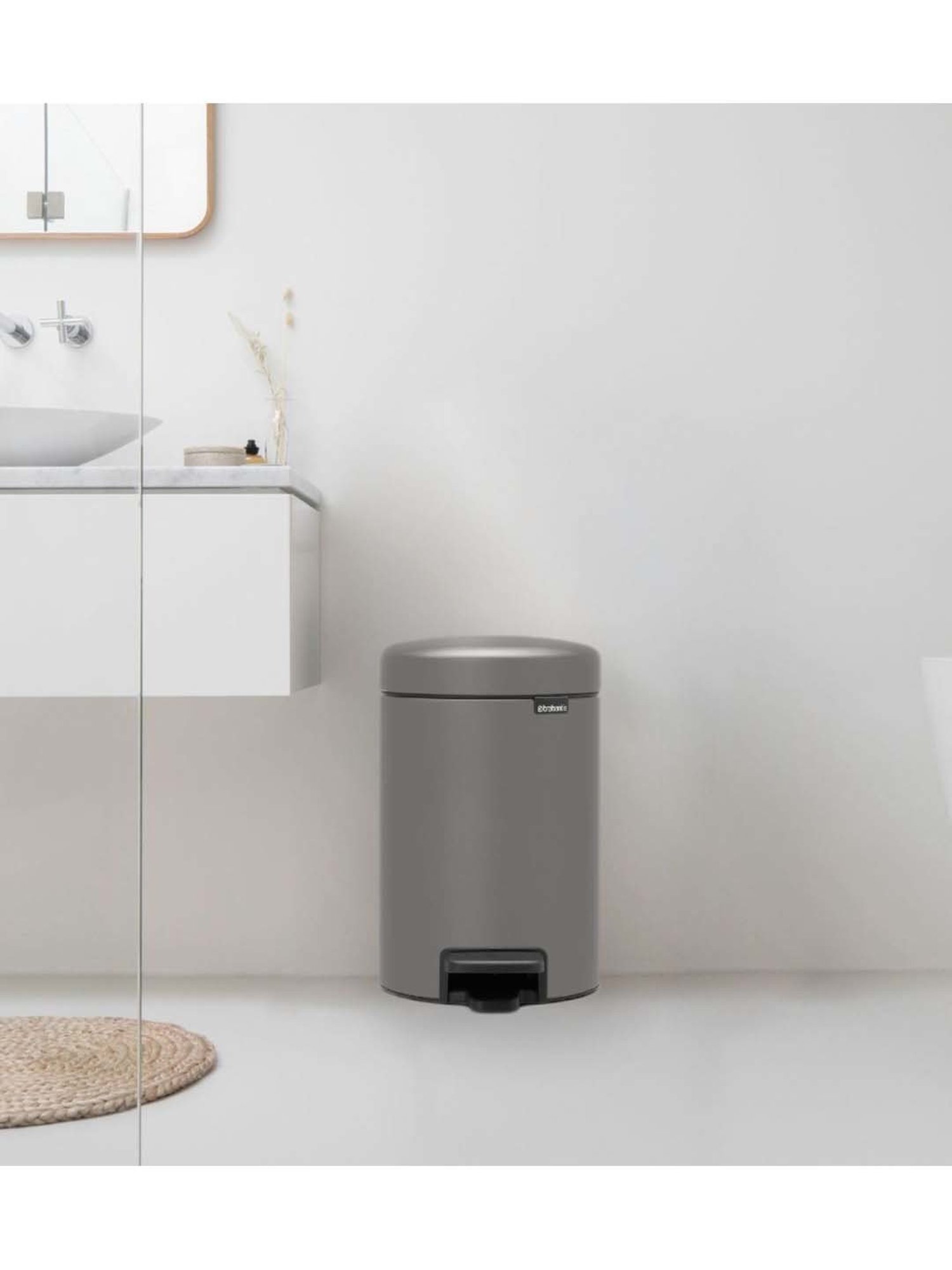 BRABANTIA NewIcon Grey Plastic Pedal Bin (5 L)