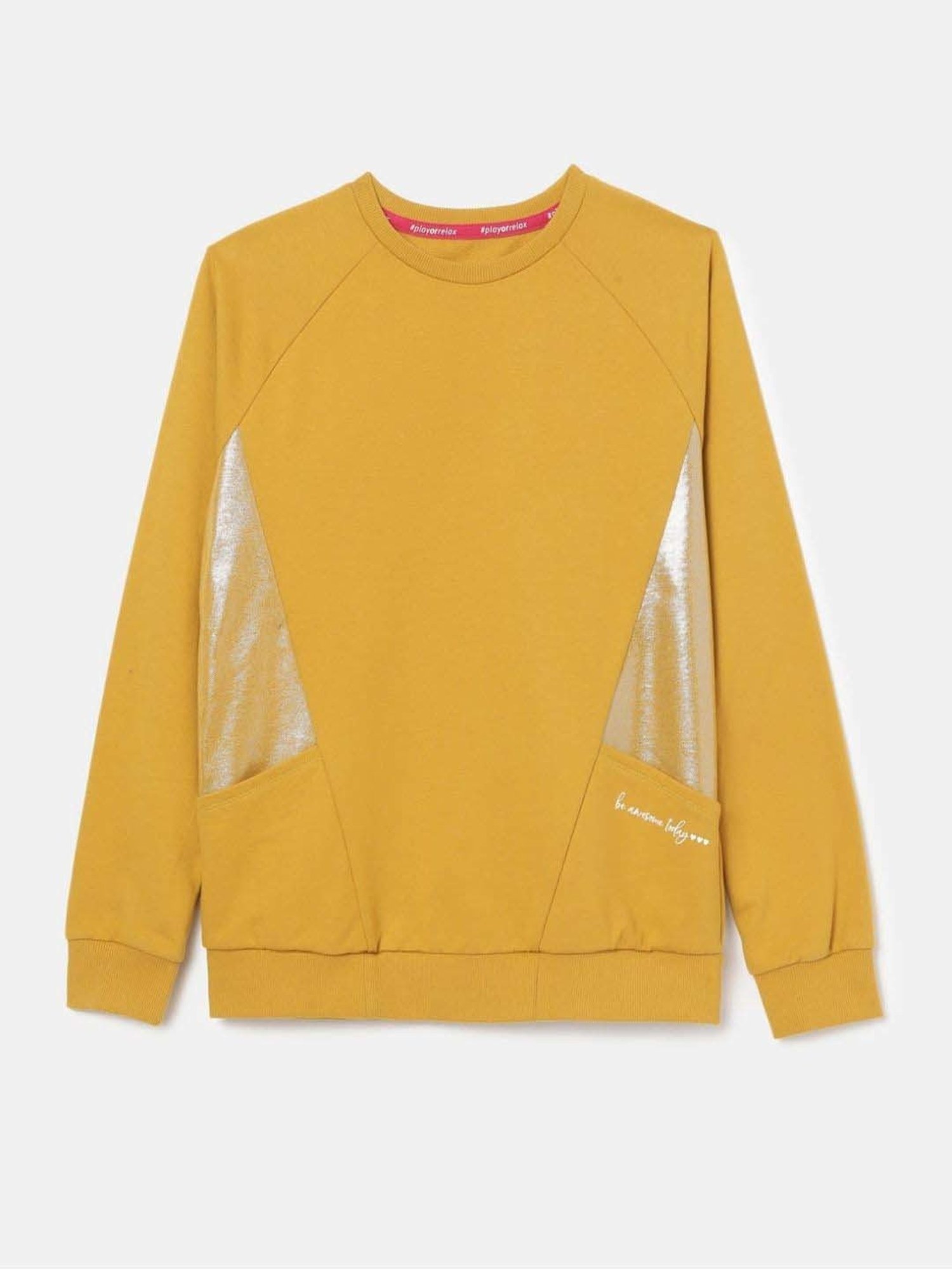 KIDS ONLY Blue Cotton Embroidered Full Sleeves Sweatshirt