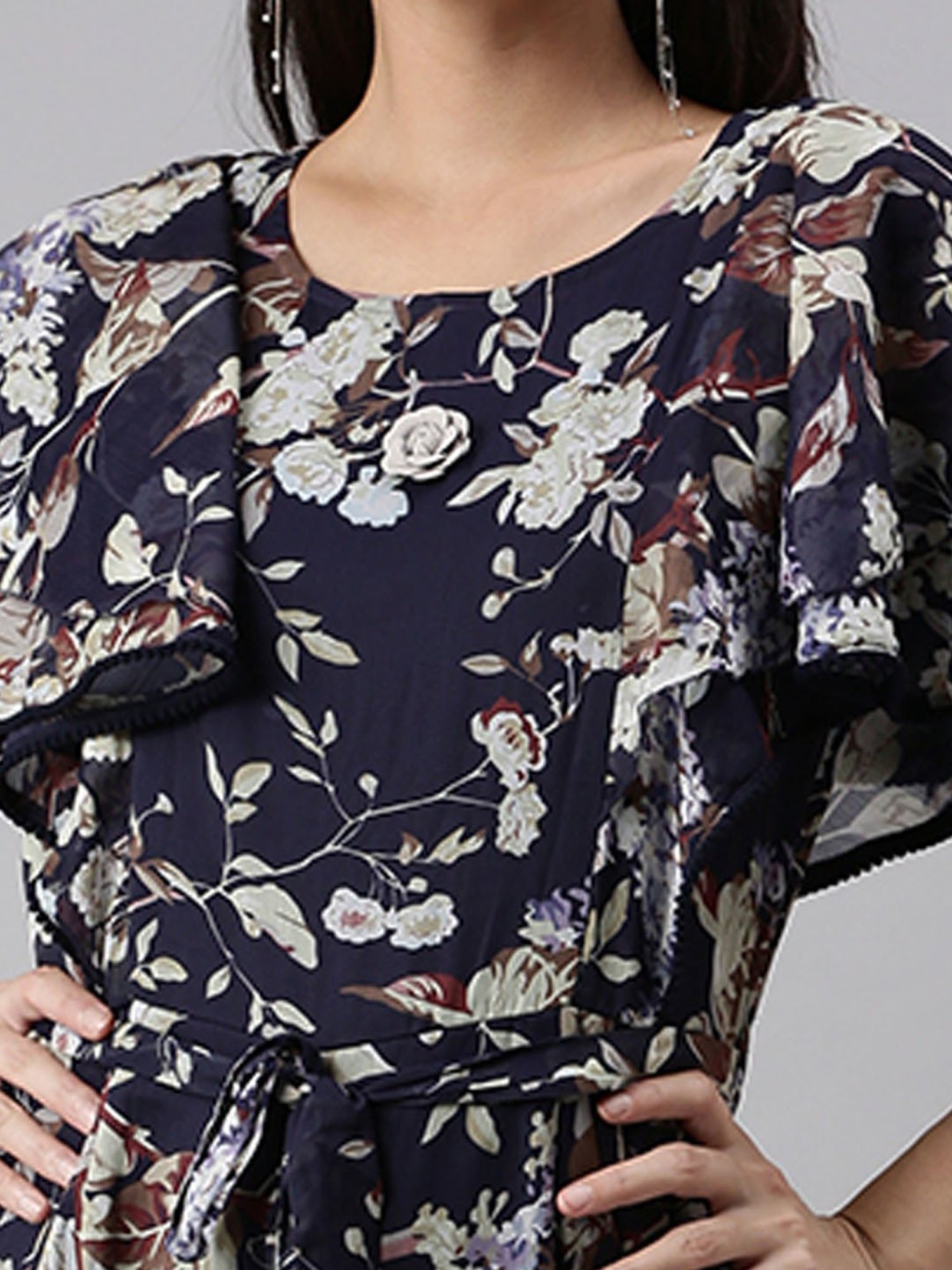 SHOWOFF Navy Printed Jumpsuit