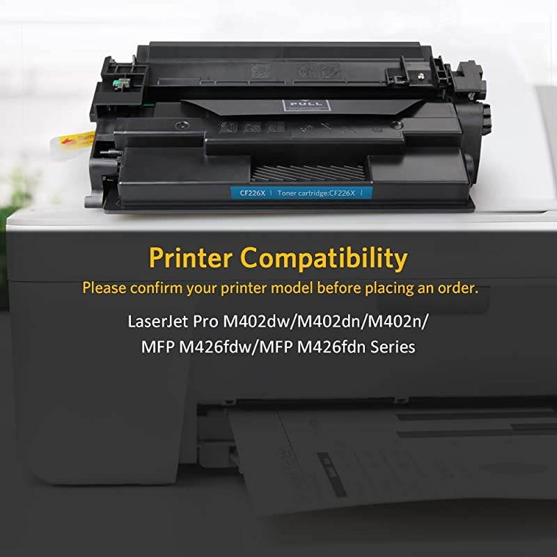 2PK Compatible Toner Cartridge Replacement for HP CF226X 26X 26A Toner Cartridge High Yield Black for use with HP Laserjet Pro M402dn M402dne M402dw M402n MFP M426fdn M426fdw M426dw Printer