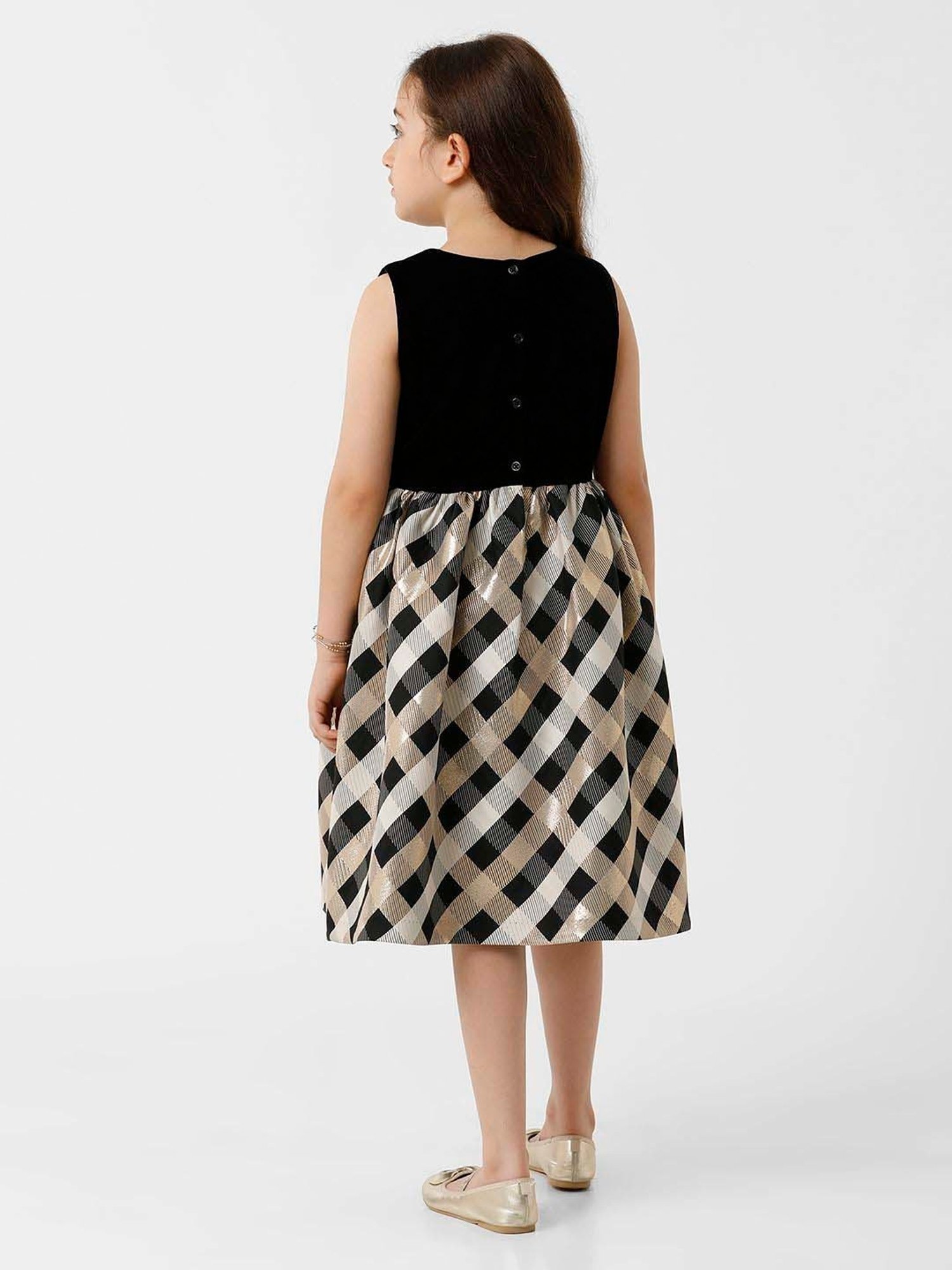 Kate & Oscar Kids Black & White Chequered Dress
