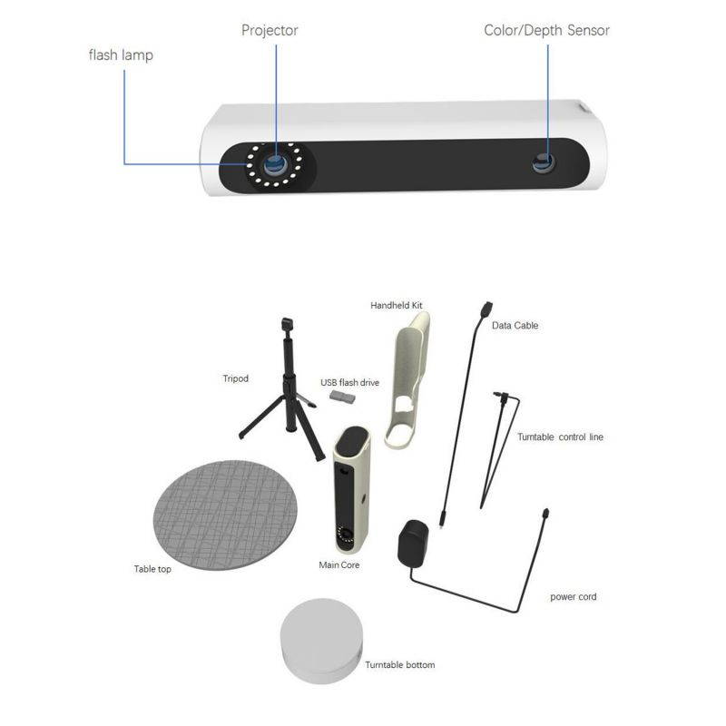 Original Creality CR-SCAN01 Portable 3D Scanner 3D Modeling Scanner High Precision Support OBJ/STL Output with Turntable for 3D Printing Industrial Design Modeling
