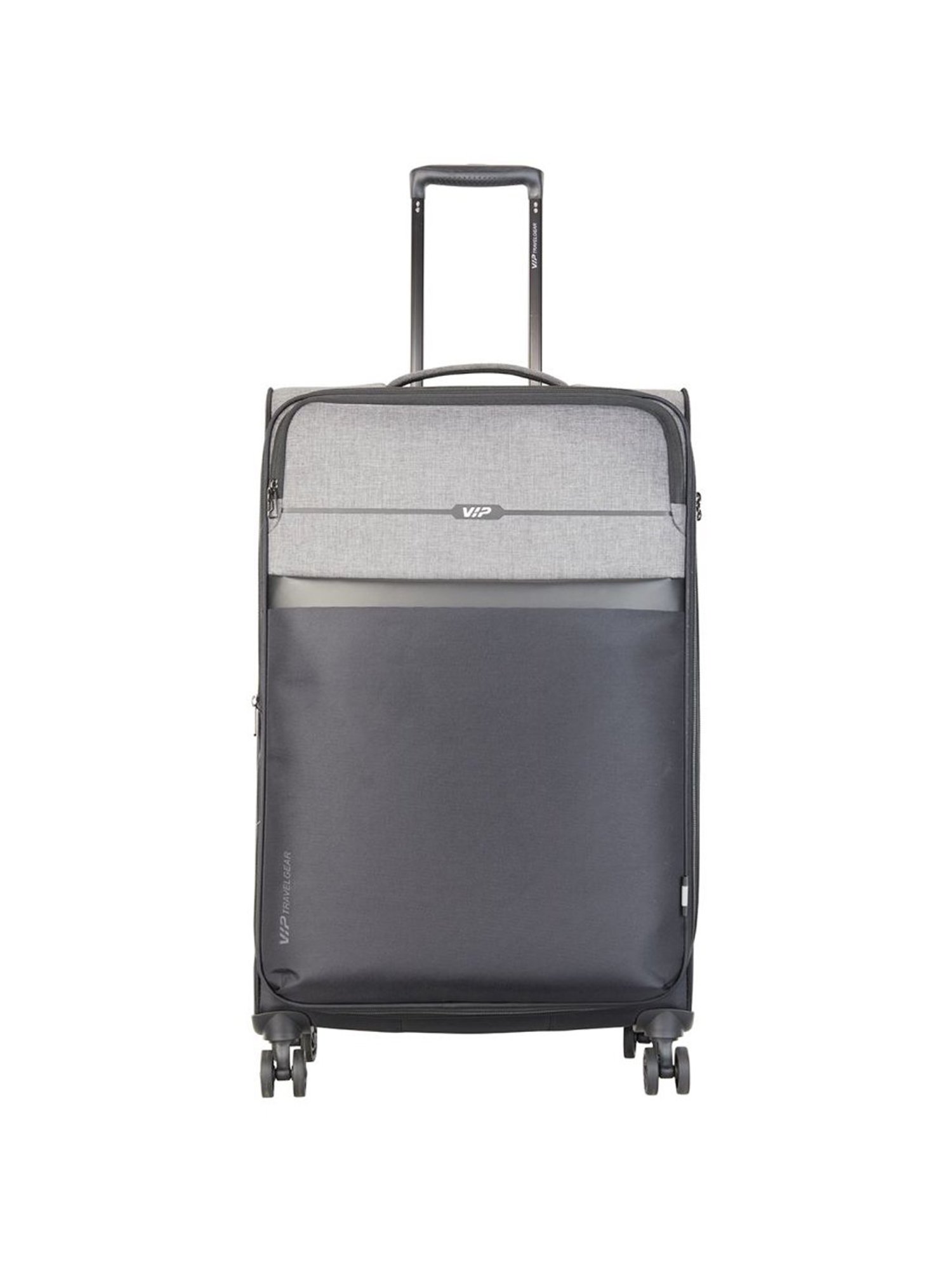 VIP Black 8 Wheels Large Soft Cabin Trolley Bag 46.5 cm