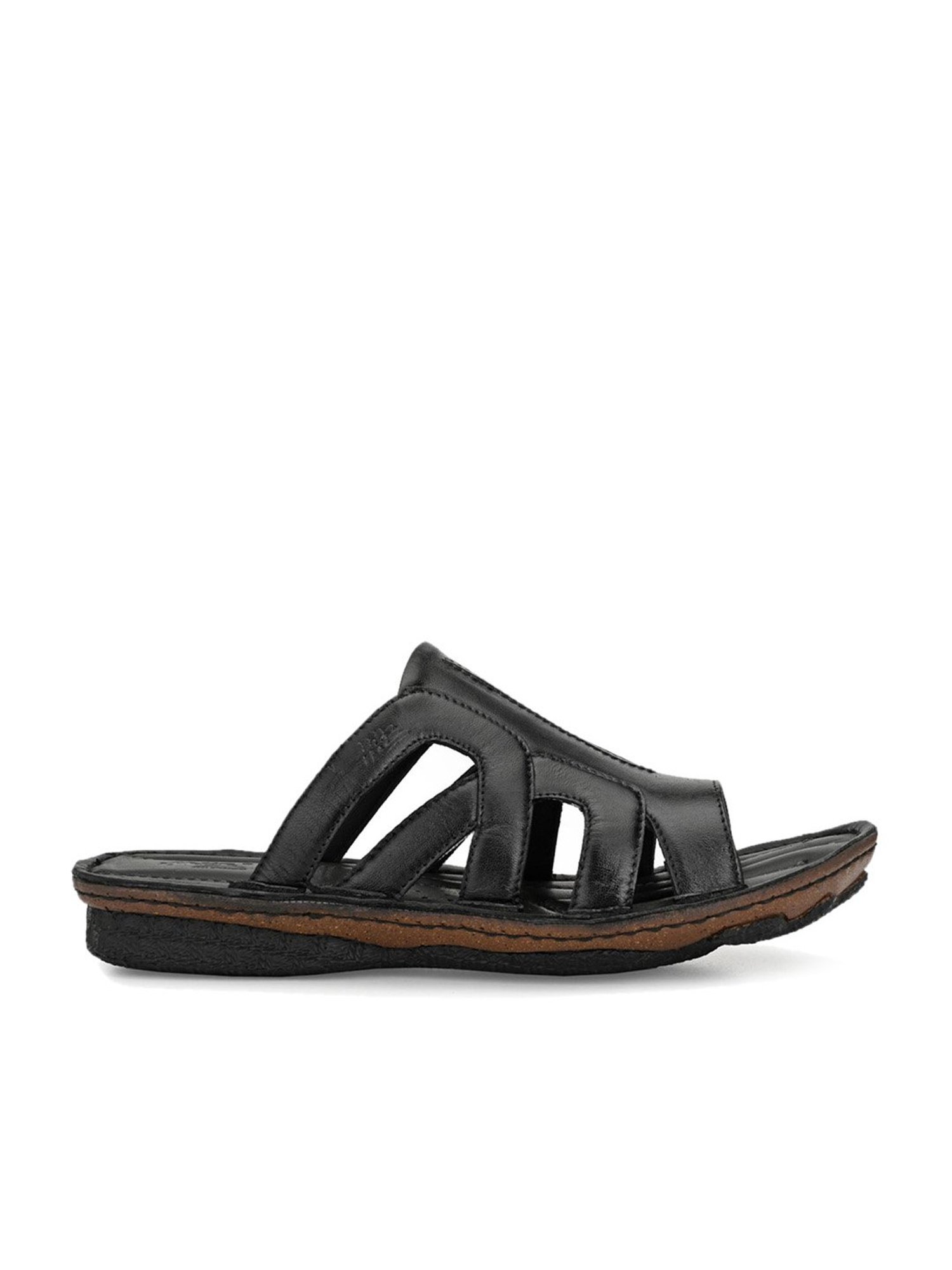 Hitz Men's Black Casual Sandals