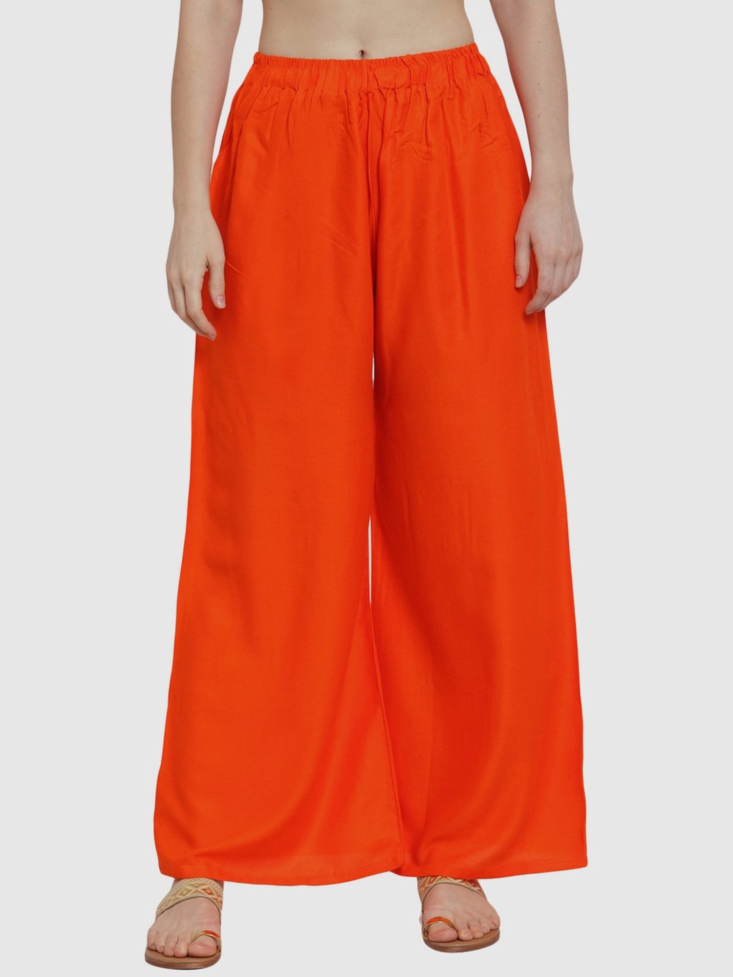 TAG 7 Orange Cotton Palazzos