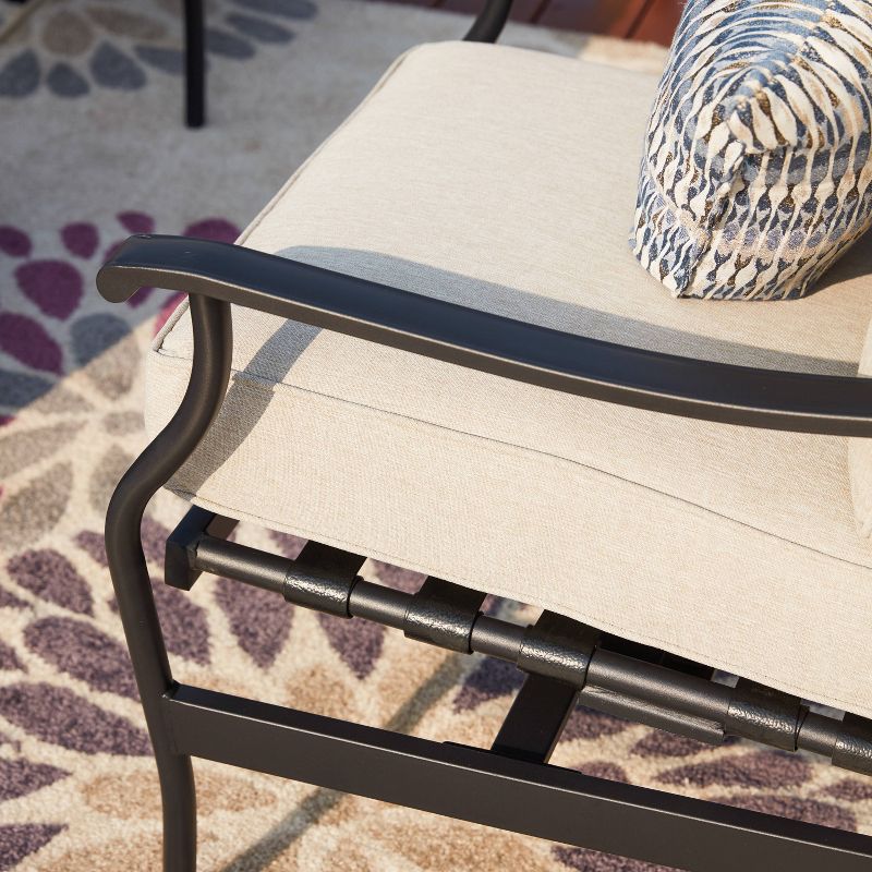 5pc Patio Steel Patio Seating Sets Cream - Lokatse