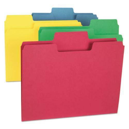 Smead 11956 Supertab Colored File Folders, 1/3 Tab, Letter, Assorted Colors,