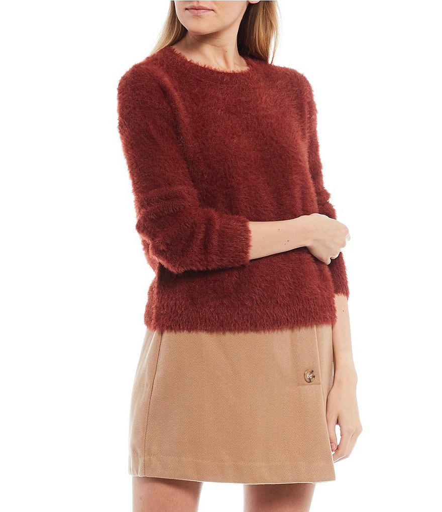 GB Eyelash Long Sleeve Round Neck Sweater