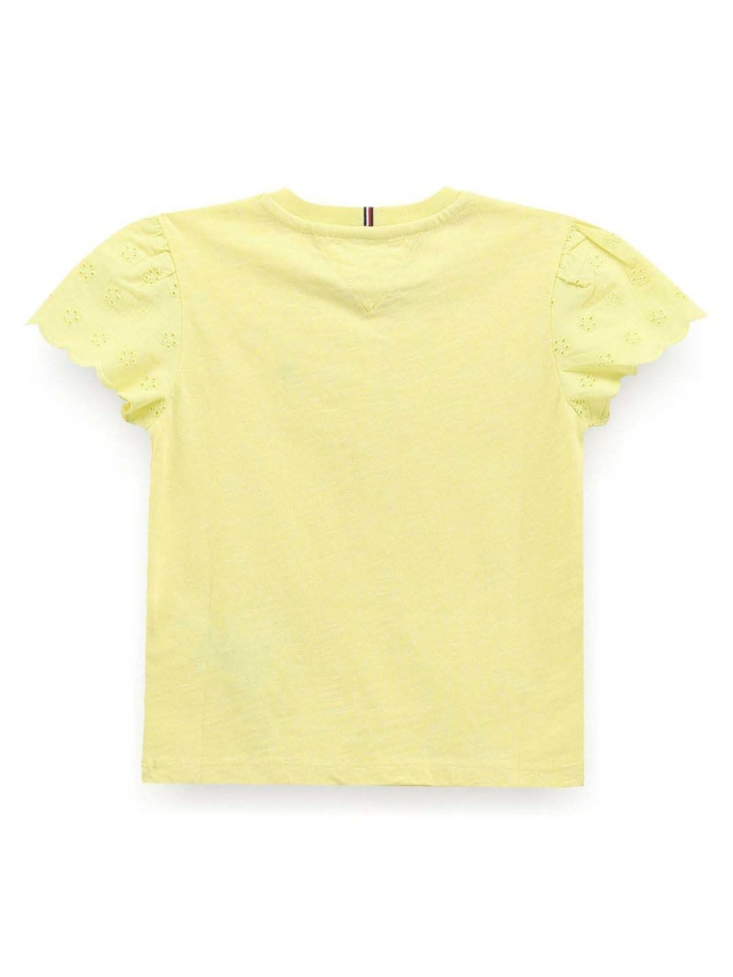 Tommy Hilfiger Girls Yellow Solid Regular Fit T-Shirt