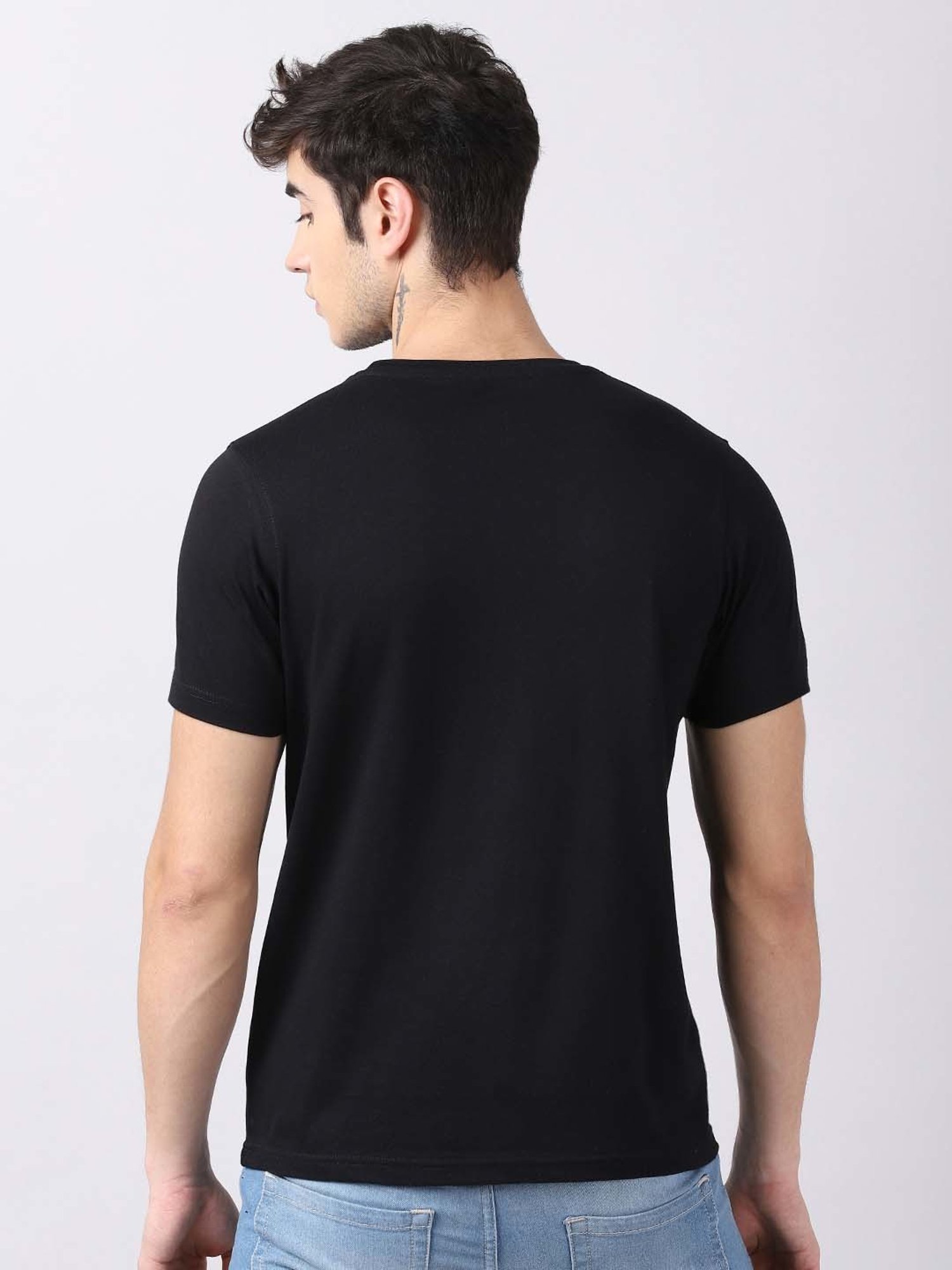 Bushirt Black Cotton Crew T-Shirt