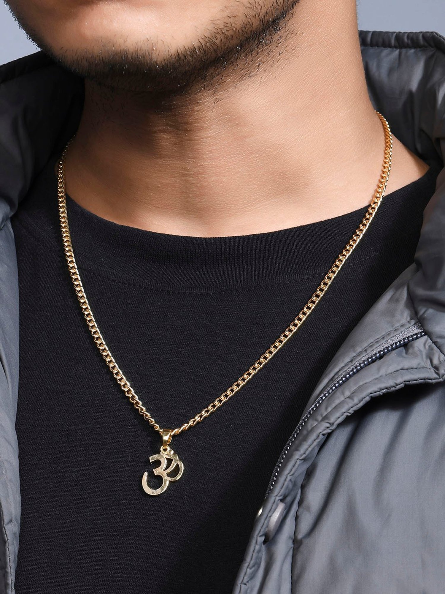 The Bro Code Gold-Plated OM Pendant Necklace for Men