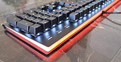 MK Fission RGB Acrylic White LED Backlit Mechanical Keyboard - Black Keycaps, Brown Cherry MX Switches