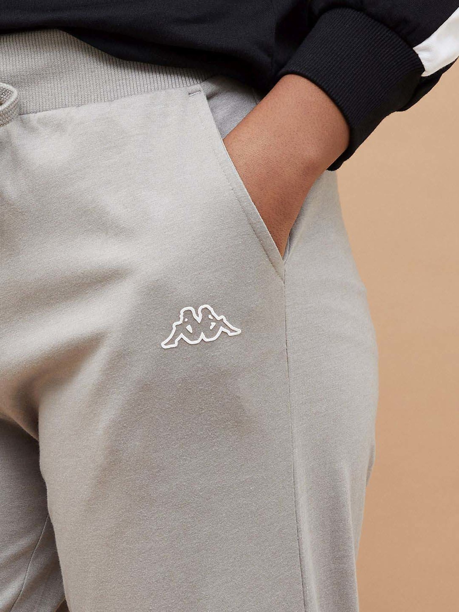 KAPPA Grey Cotton Mid Rise Sports Joggers