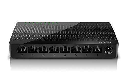 Nexxt Solutions 8-Port Gigabit Fast Ethernet Network Switch [Naxos800G] | Smart Plug and Play Unmanaged Desktop Switch with Internet Splitter & 10/100/1000 Mbps Speeds