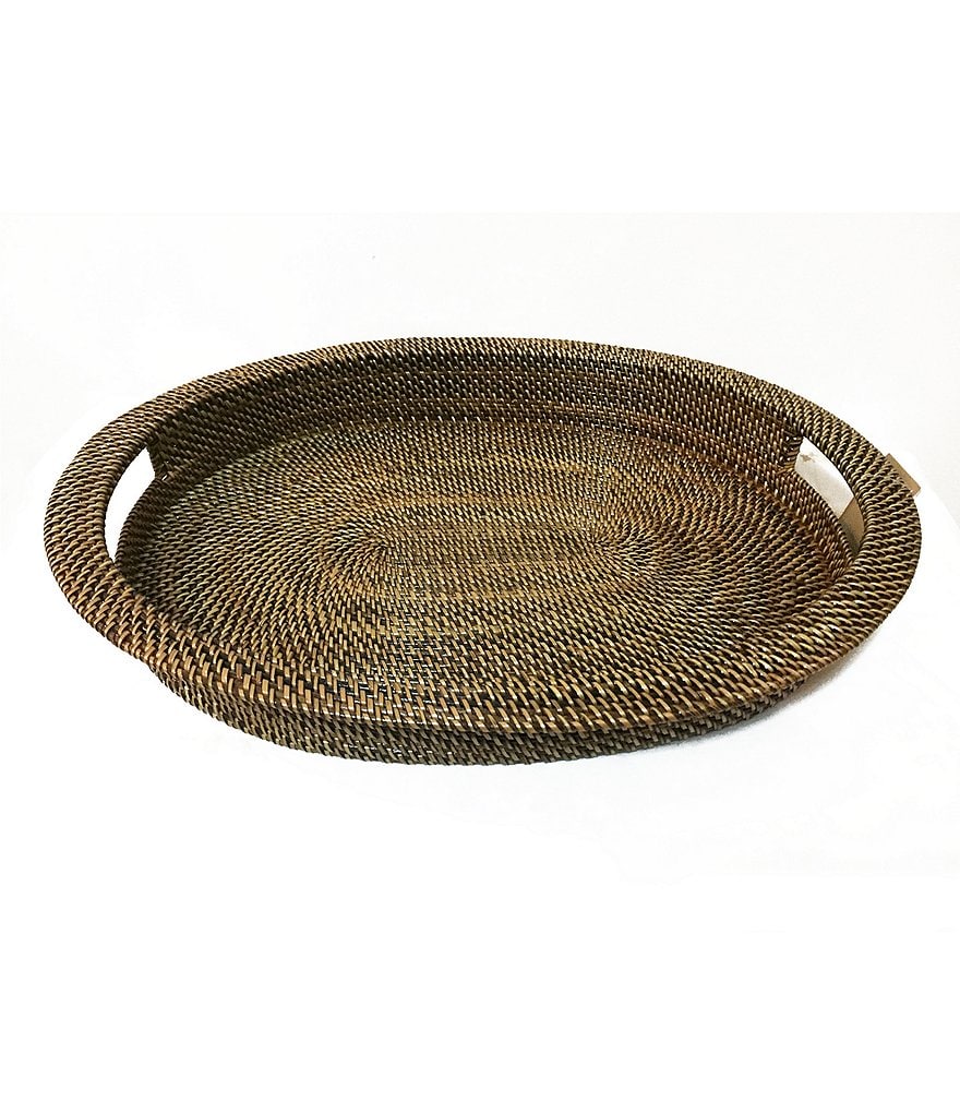 Southern Living Spring Collection Nito Woven Oval Serving Tray with Handles