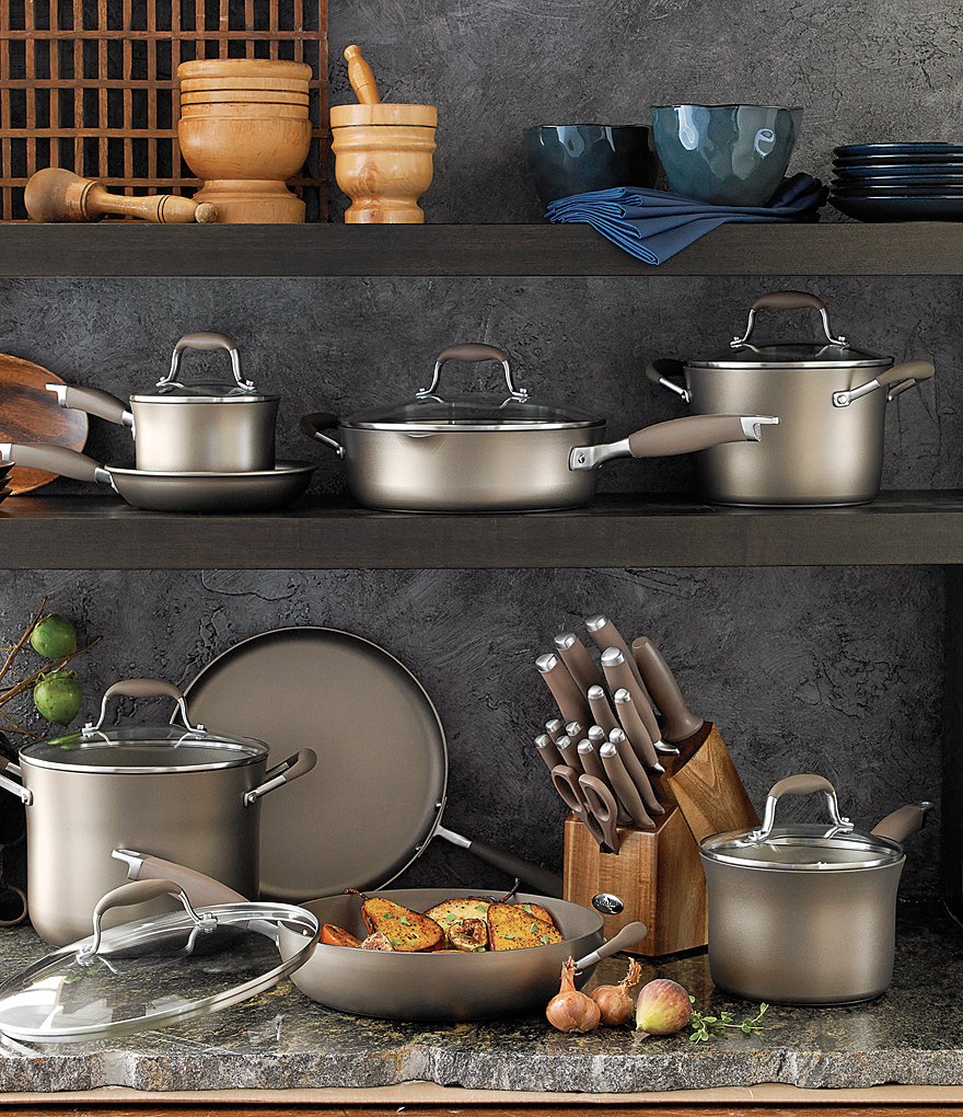 Anolon SureGrip 17-Piece Stainless Steel Cutlery Block Set