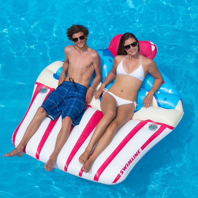 Swimline 24" Ladybug Inflatable Children's 1-Person Swimming Pool Ring Tube Pool Float - Red/Black