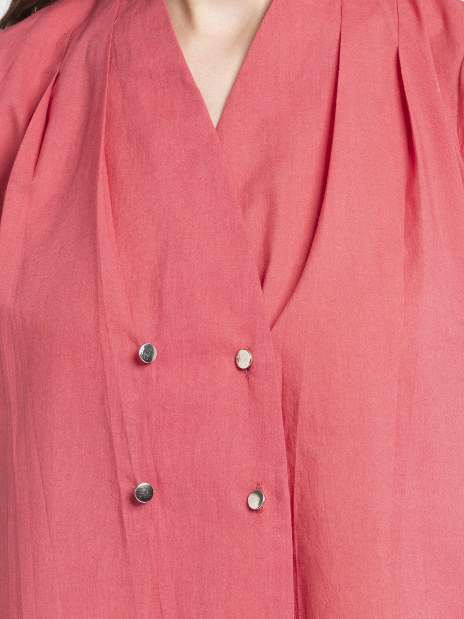 SHAYE Coral Cotton Regular Fit Top