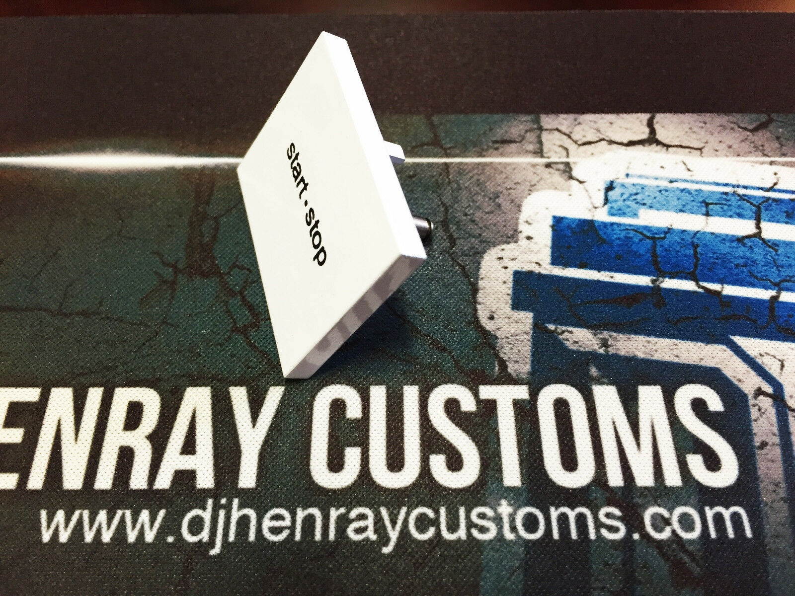 technics 1200 start stop button aluminum white powder coat laser etched text blk