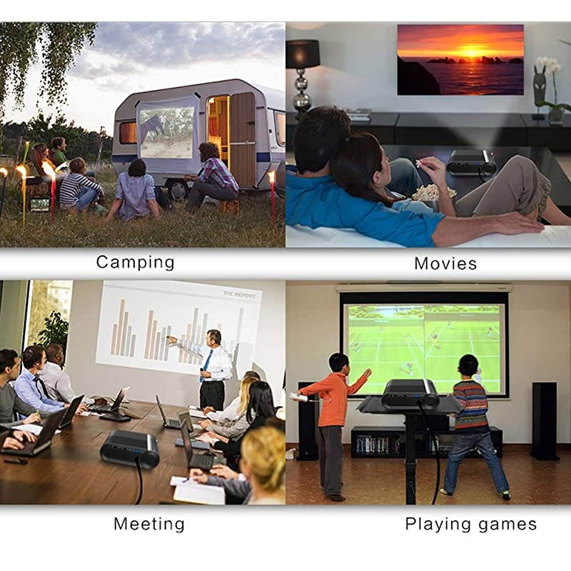 WiFi Mini Projector Portable Movie Projector Phone Outdoor Video Projector 720P Native Full HD 1080P Supported 3800 Lux Led Projector