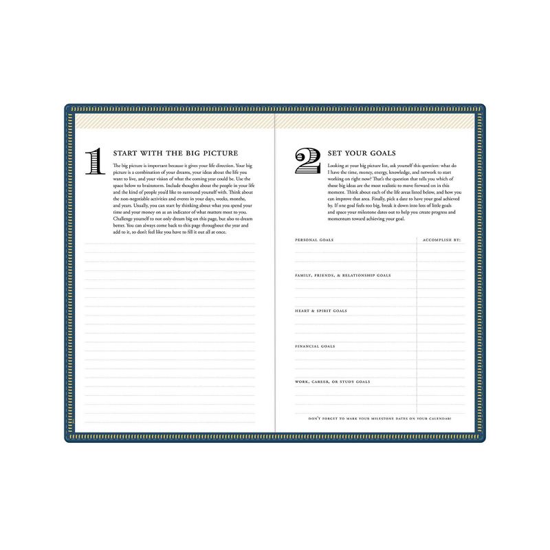 2021 Planner 5" x 8" Faux Leather Weekly/Monthly Bookbound Zip Closure Navy - Day Designer