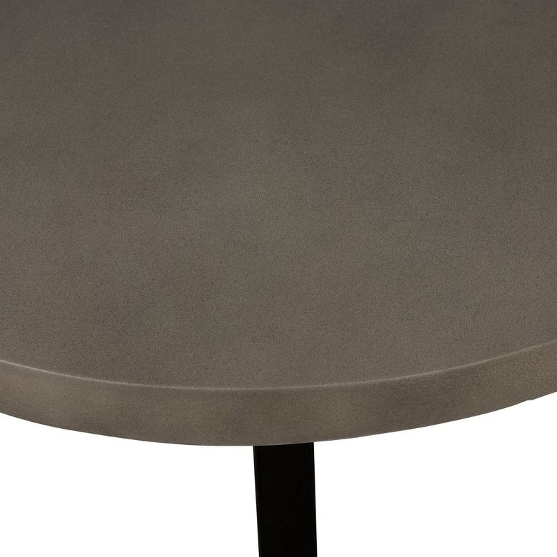 Manchester Modern Concrete and Acacia Round Coffee Table Gray - Armen Living
