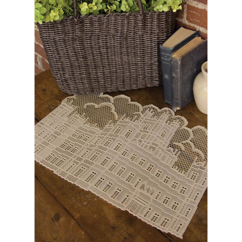 Heritage Lace 14" x 20" Downton Abbey British Highclere Castle Table Placemats 4pc - Beige