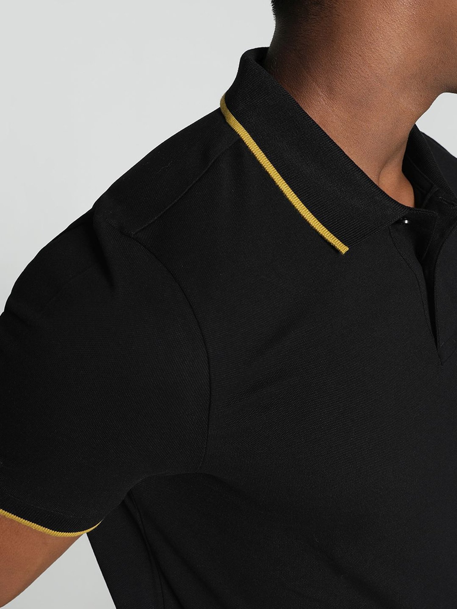 Puma Black Cotton Slim Fit Sports Polo