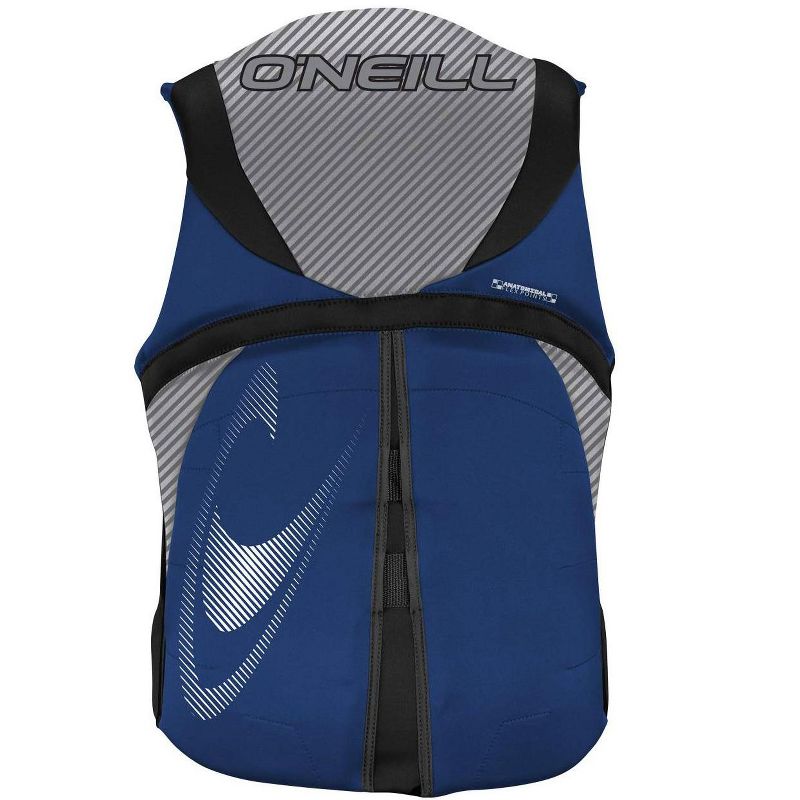 O'Neill Adult Mesh Polyester USCG Reactor Water Sports Life Jacket Vest with Safety Tab Zipper, Medium, Blue/Black