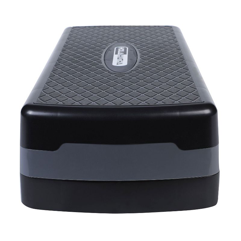 HolaHatha Compact Portable Aerobic Step Platform Workout Exercise Equipment, Fitness Cardio Stepper w/ Adjustable Height for Home Gym & Travel, Black