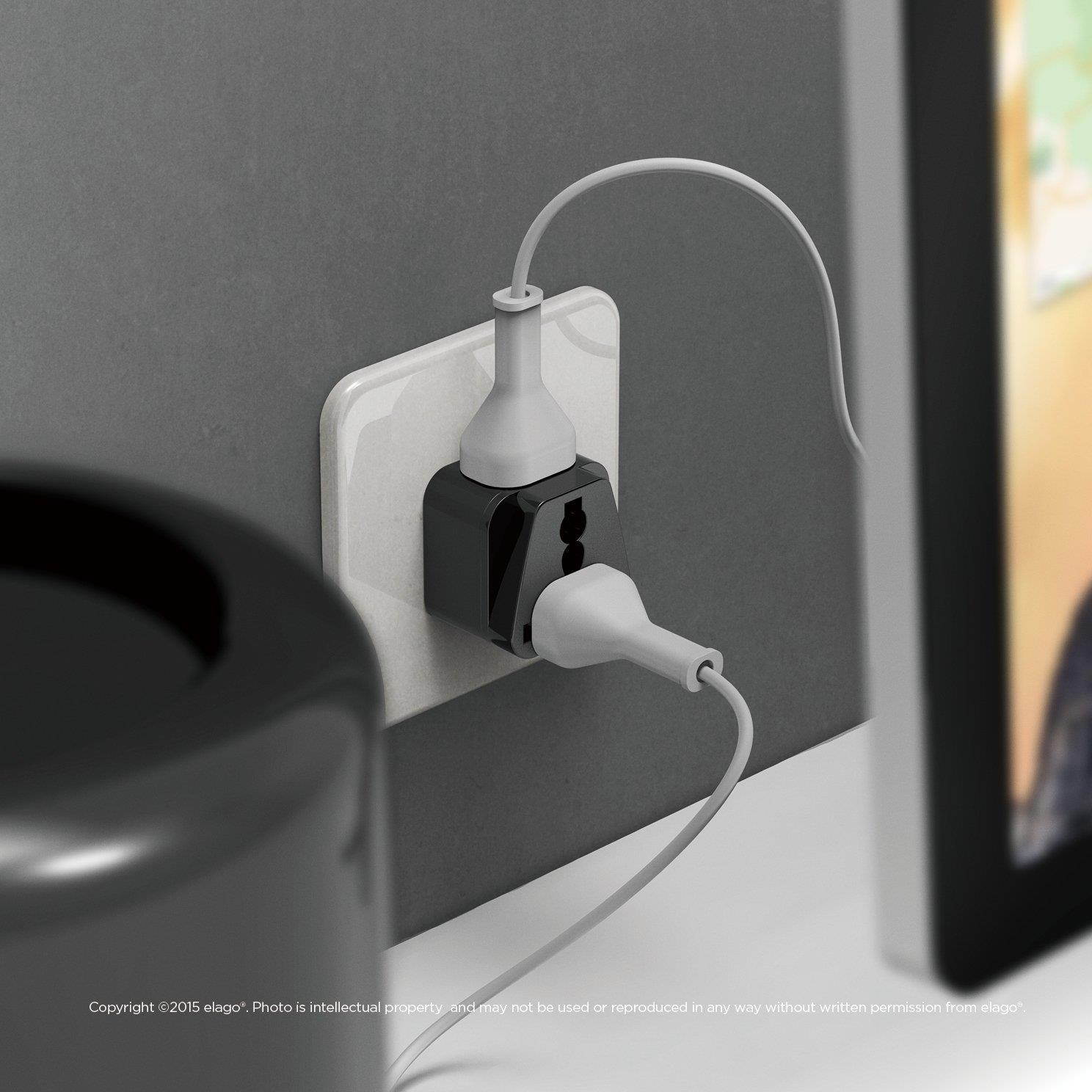 elago Tripshell Grounded Universal Dual Plug Travel Adapter - CE Certified, RoHS Compliant - 2Pcs (EUROPE-C)