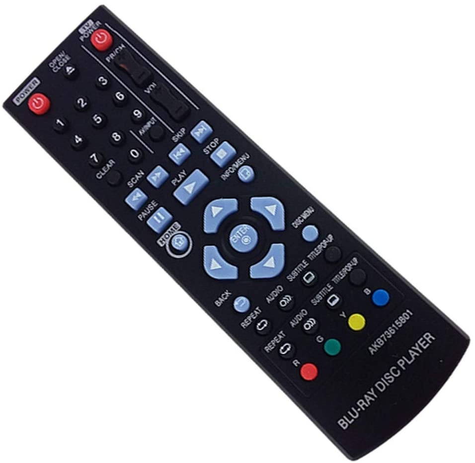 Aurabeam AKB73615801 Remote Control Compatible with LG Blu-Ray DVD Player BD220 BD630 BP325W BP335WN BP125 BP125N BP135W-N BP200 BP220 BP220N BP320 BP320N BP325 BP325N