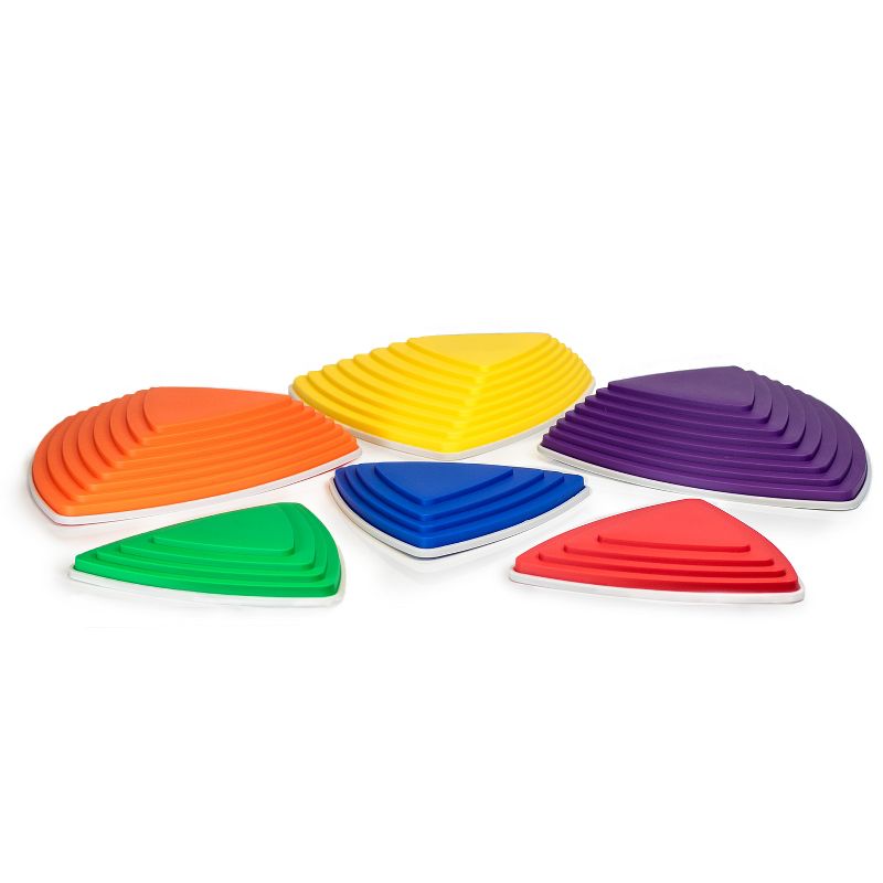 JumpOff Jo Rocksteady Balance Stepping Stones for Kids, Promotes Balance & Coordination, Set of 6 Balance Blocks, Low Set