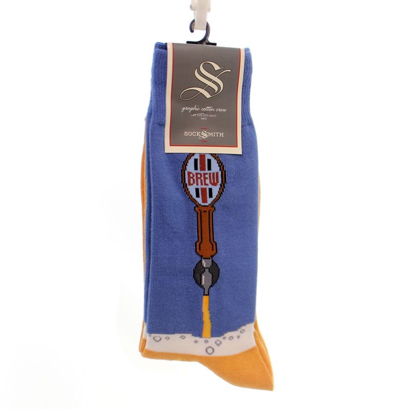 Novelty Socks 10.0" Beer Taps Blue Crew Brew Socksmith  -  Socks