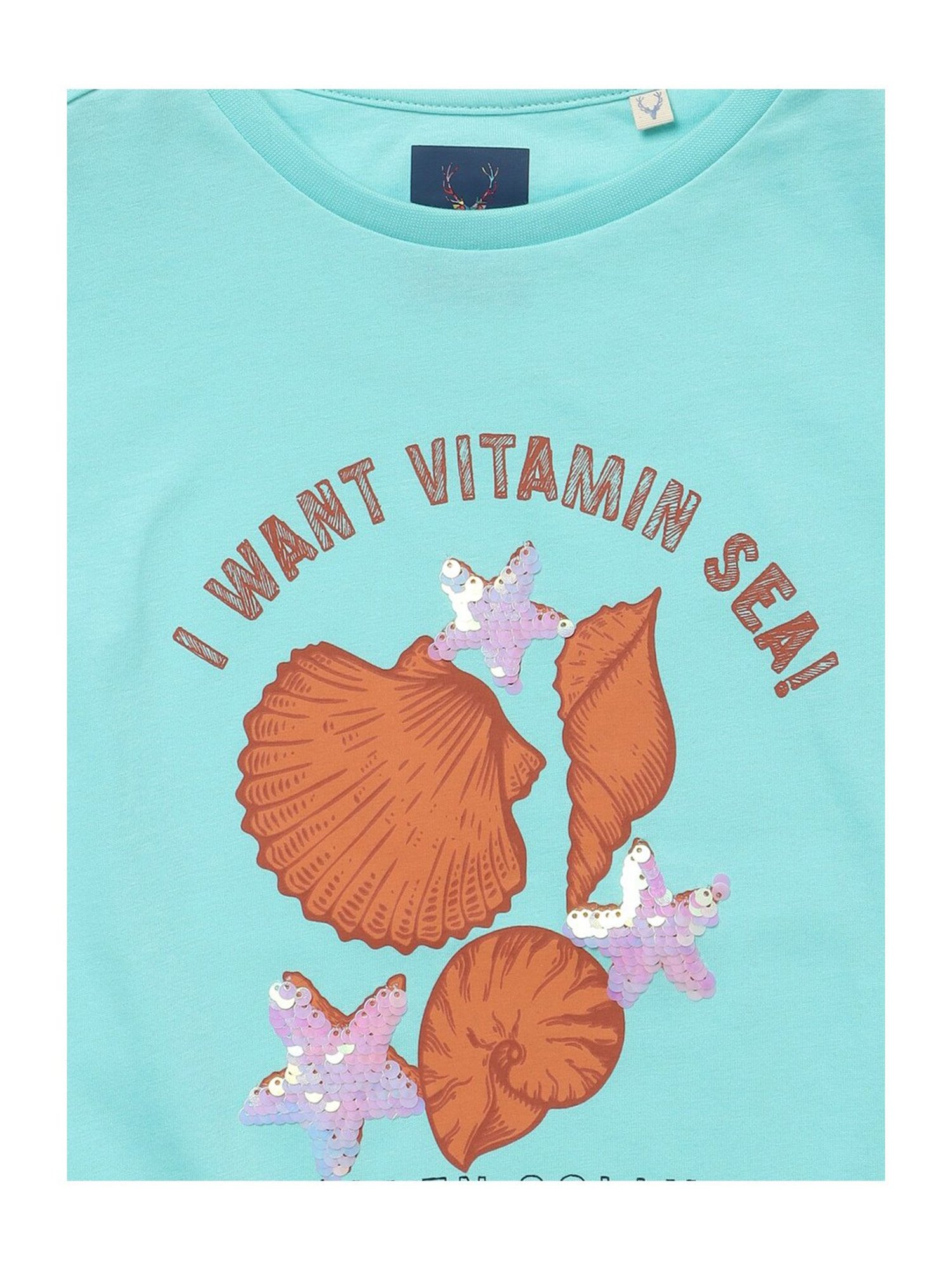 Kidsville Green Cotton Printed T-Shirt