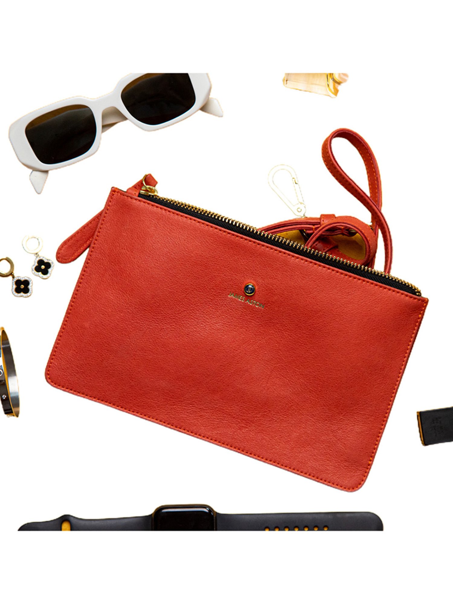 James Aston Julia Orange Medium Leather Case