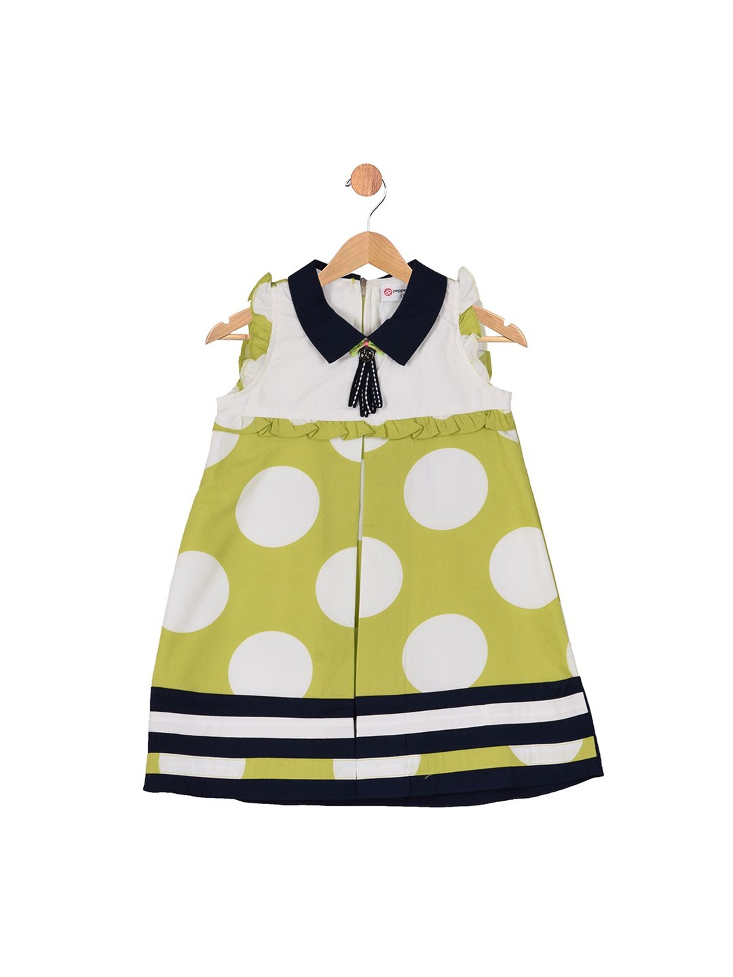 Peppermint Kids Green Printed Dress