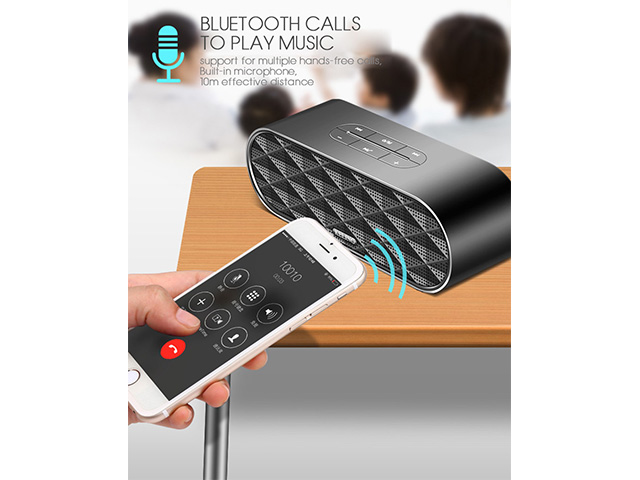 Autofeel Subwoofer Bluetooth Speaker Hifi Dual Bass Loudspeakers Wireless Stereo Metal Column FM Radio Soundbar Mini Portable Speakers Support TF Handsfree Mic For iPhone Samsung Phone Computer