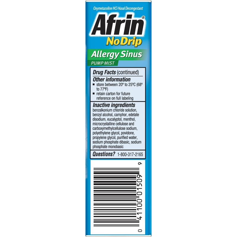 Afrin No Drip Allergy Sinus Nasal Decongestant Relief Pump Mist - 0.5 fl oz