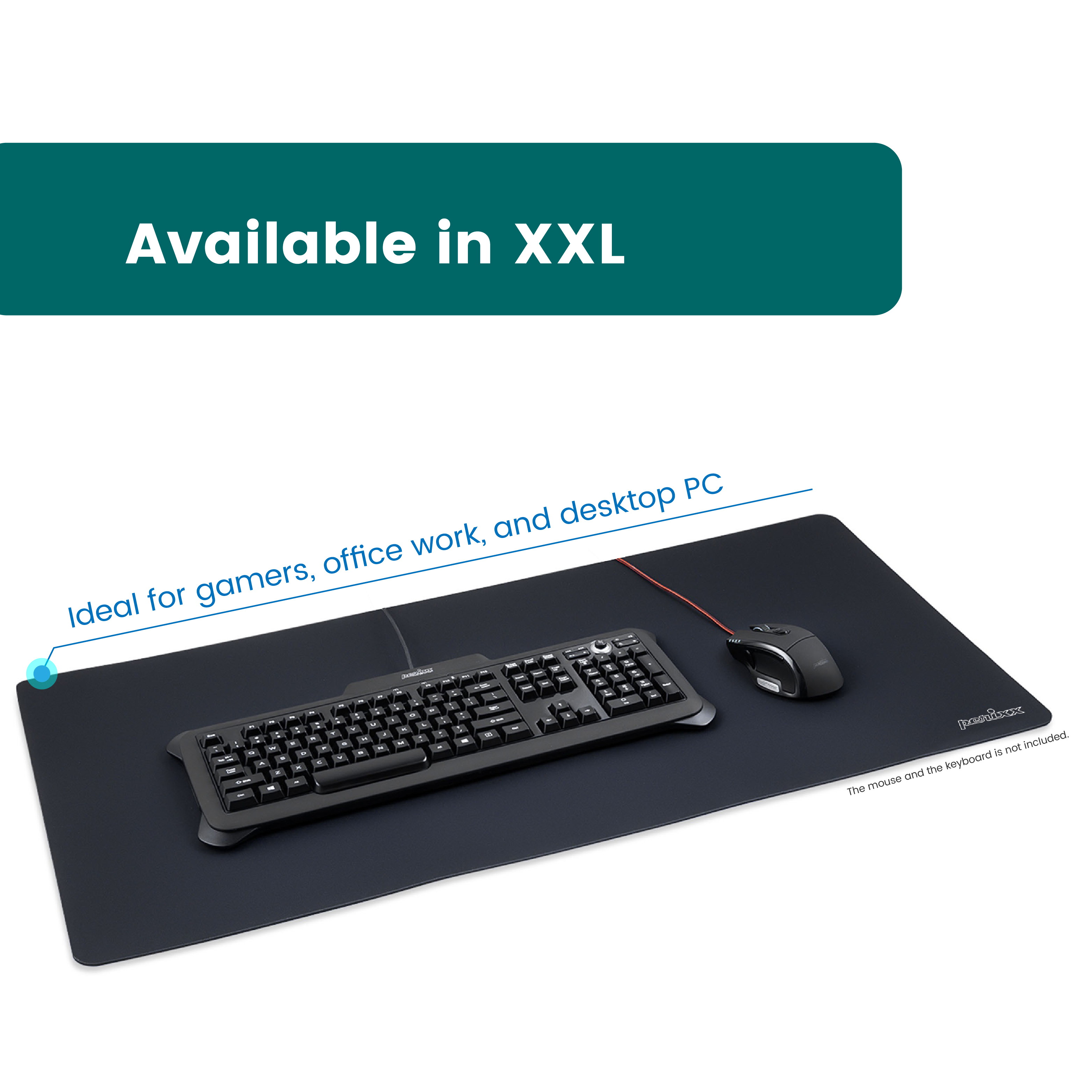 Perixx DX-1000XXL Extended Cloth Gaming Mouse Pad, Rubber Base Mouse Mat for Laser Optical Gaming Mouse Performance, XXL