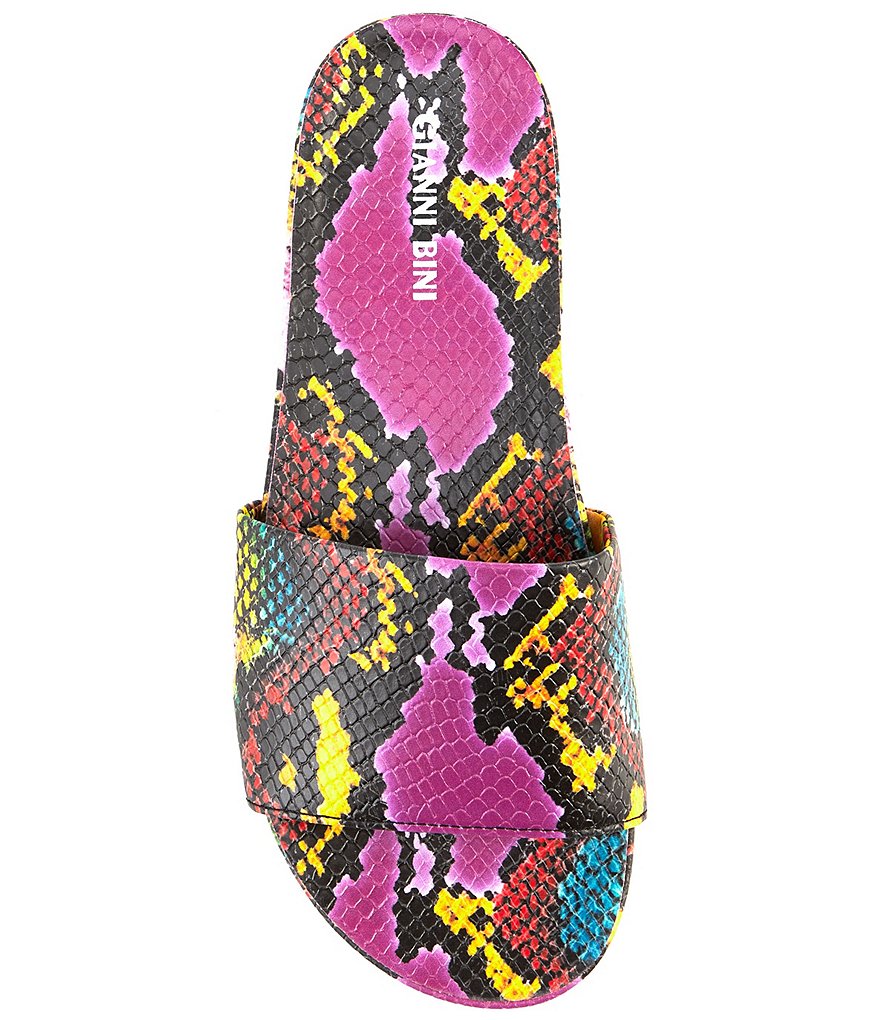 Gianni Bini Summatime Snake Print Banded Wedge Pool Slides