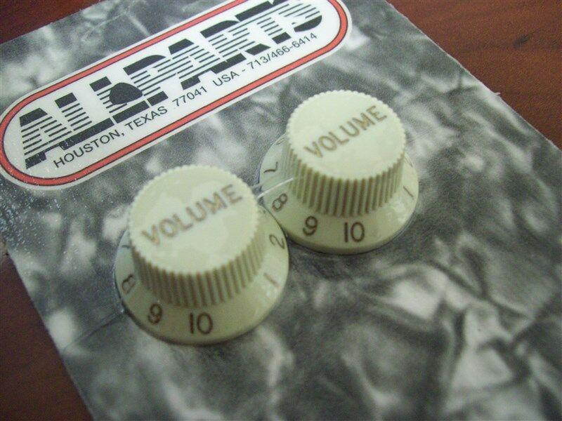 NEW - Volume Knobs (2) For Fender Strat, Fits USA Split Shaft Pots - MINT GREEN
