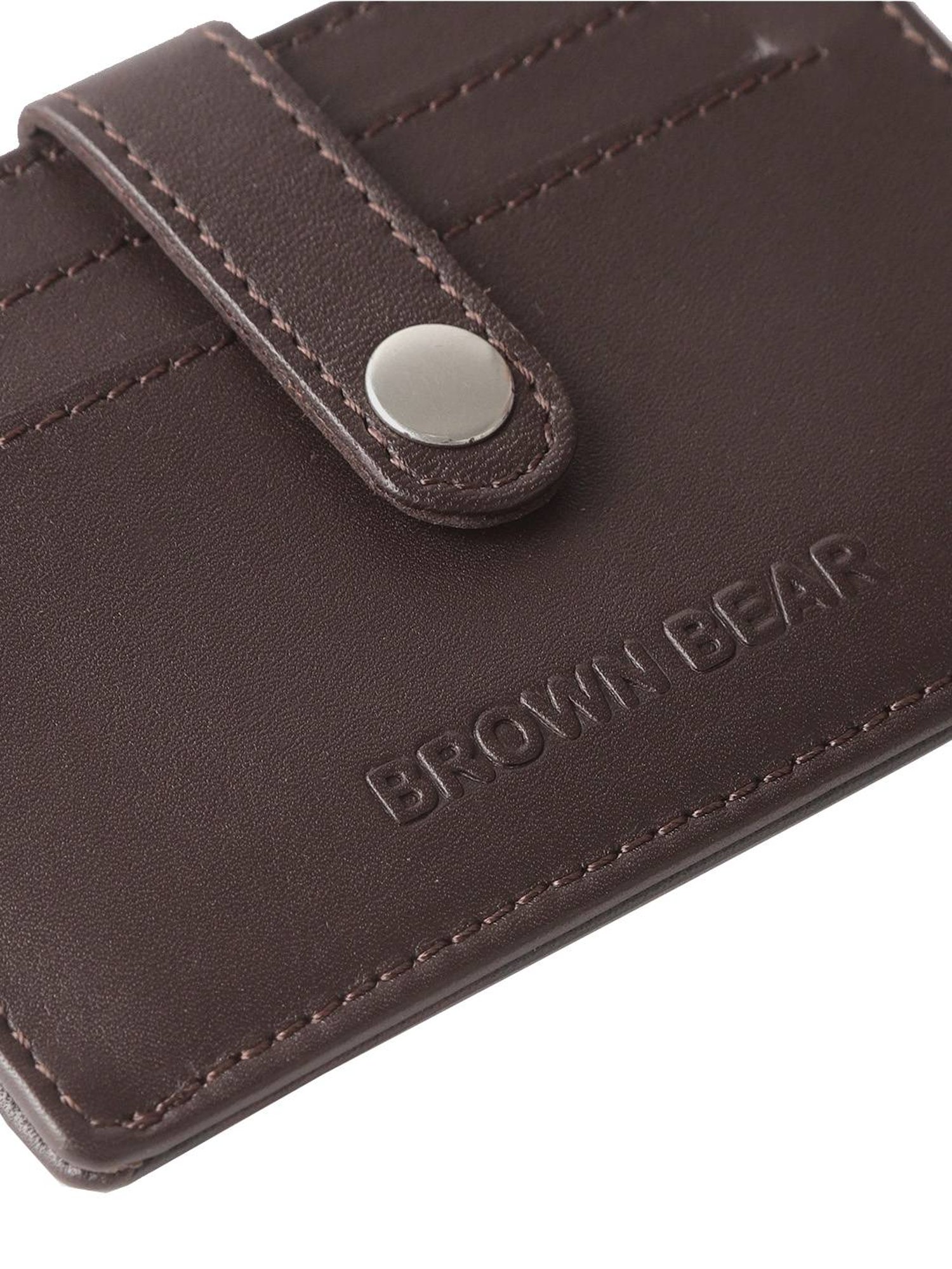 Brown Bear Brown Casual Leather Rfid Card Holder for Men