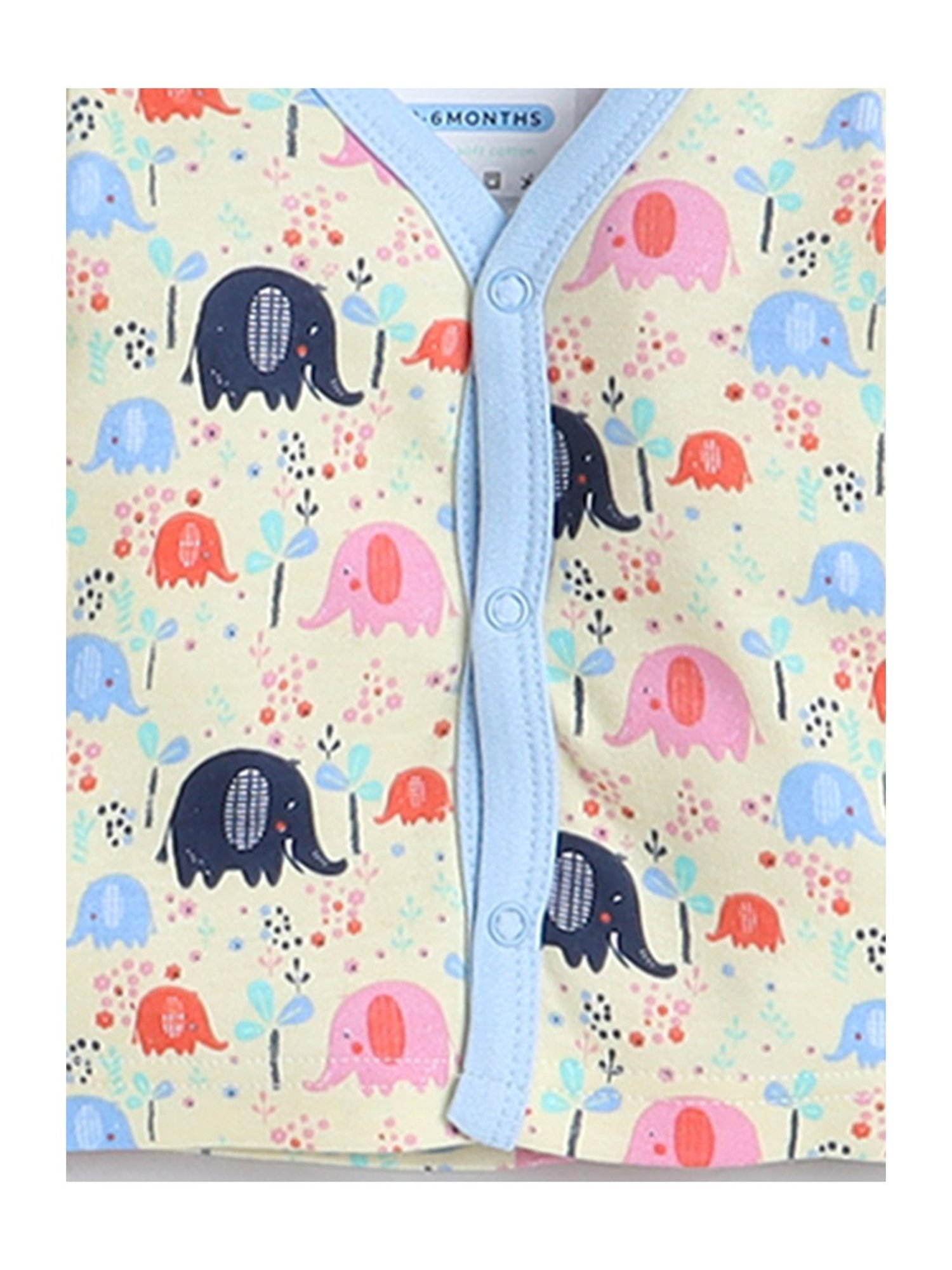 Bumzee Girls Yellow Printed Full Sleeves Jhabla with Pyjamas