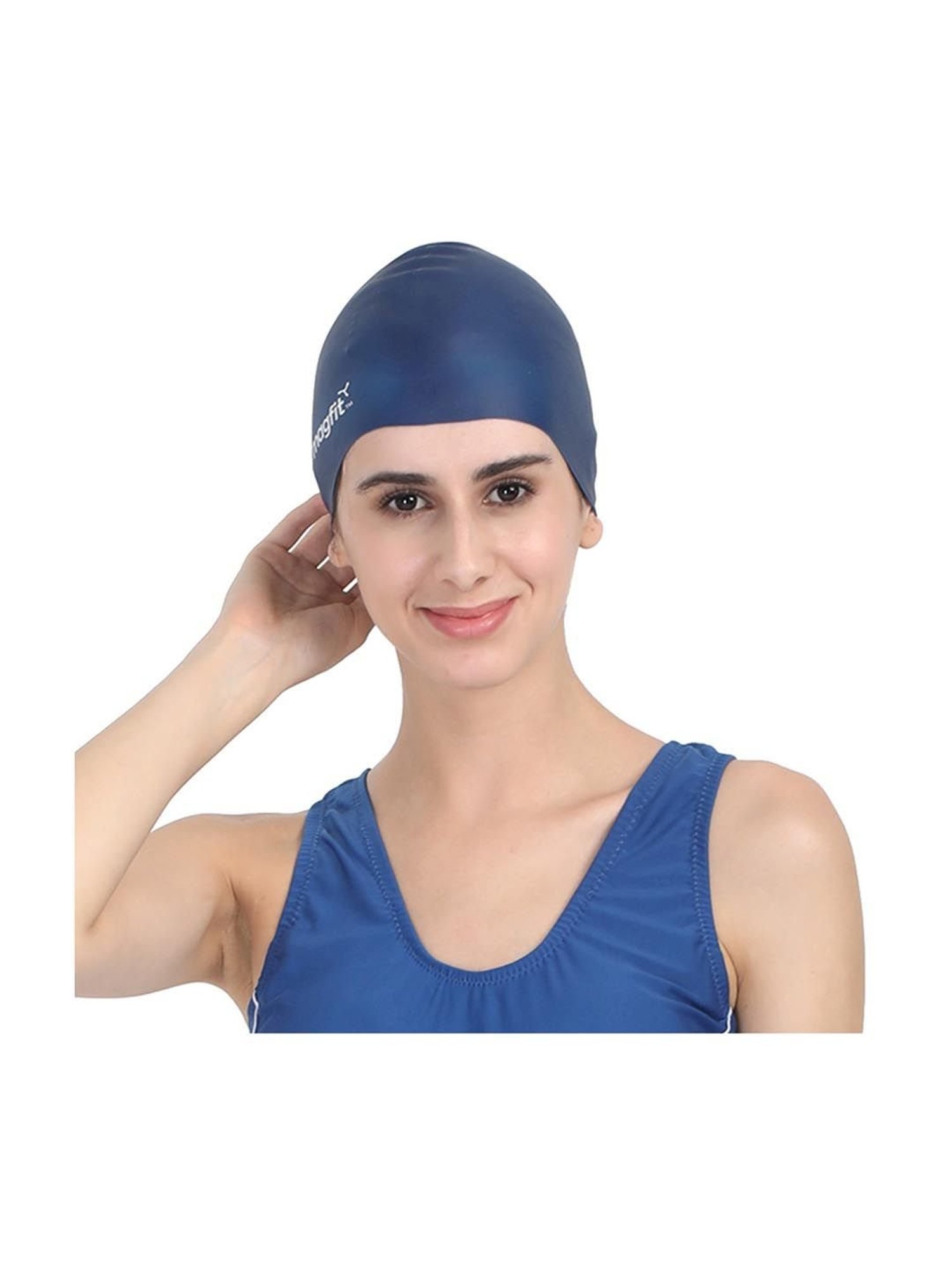 MagFit Blue Long Hair Swimming Cap