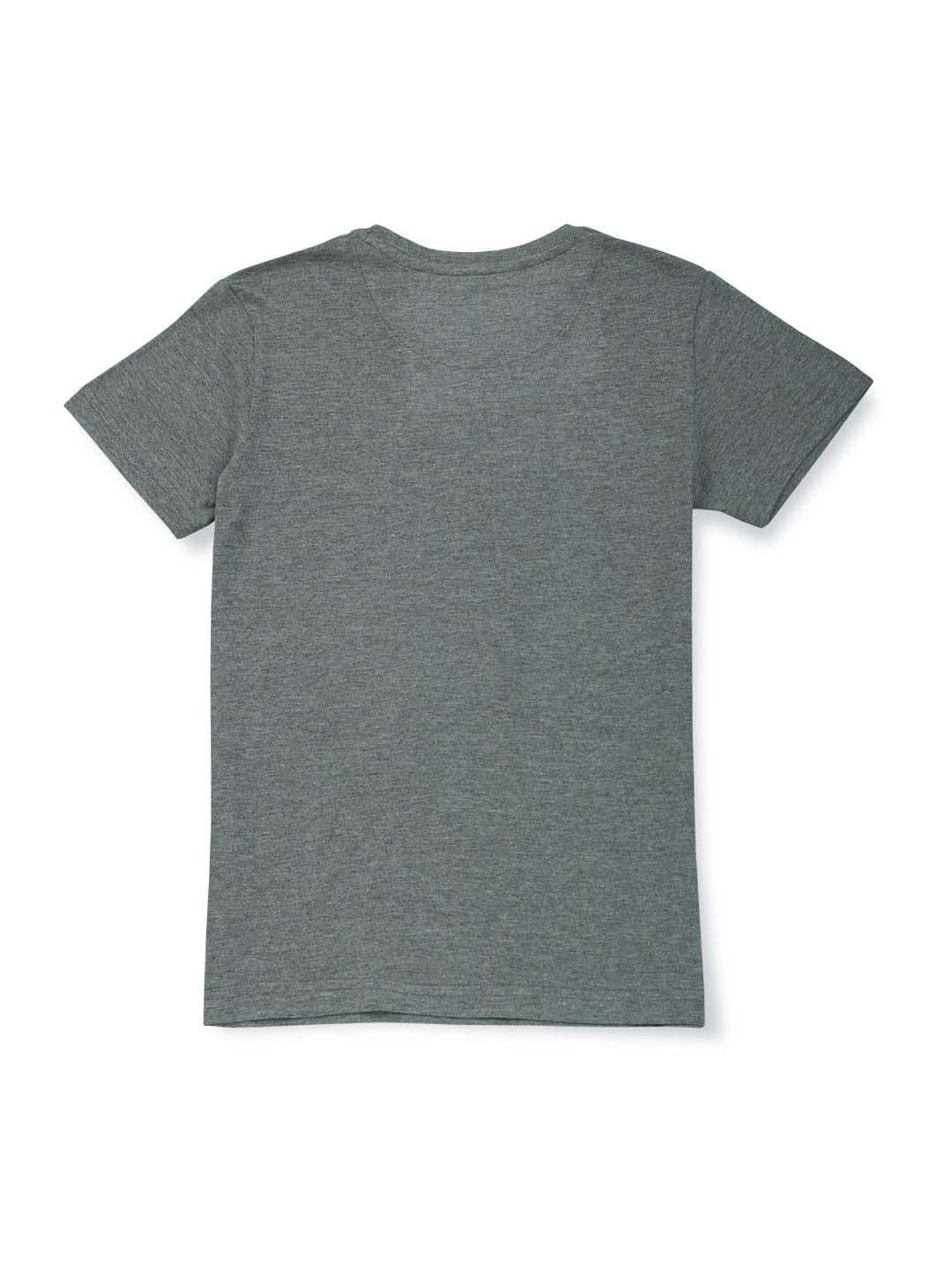 Palm Tree Kids Grey Cotton Regular Fit T-Shirt